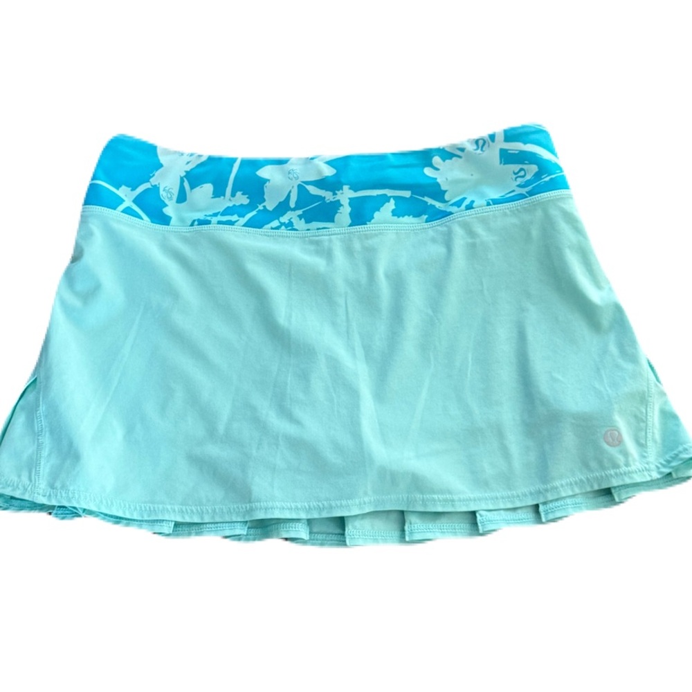 Lululemon Run Speed Seawheeze Aruba Aqua Skirt Skort Pleated Rare Size 4